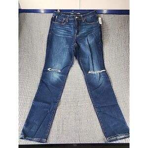 Old Navy Women's Size 12 O.G. Straight Jeans Blue Dark Wash High Rise